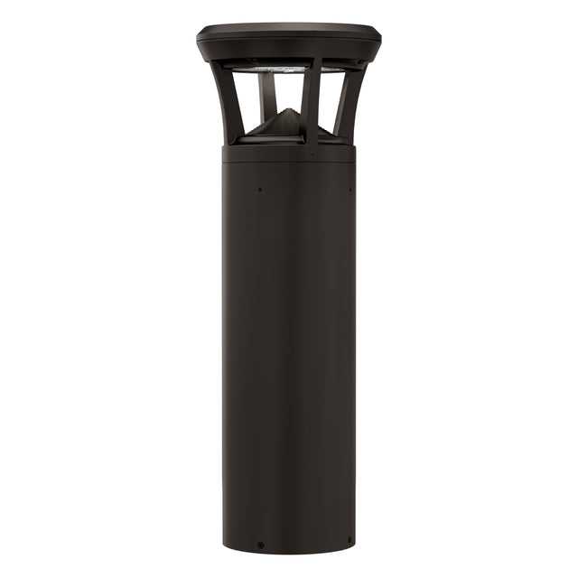 LED bollard light with flat top for pathways, parks, and landscape lighting