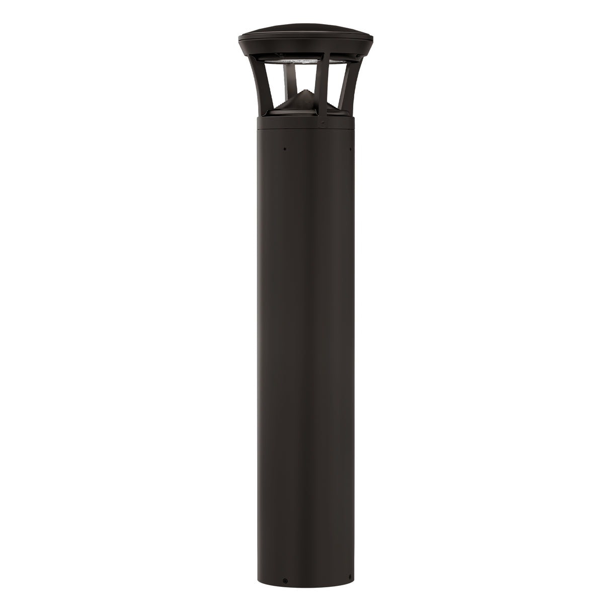 LED bollard light with crowned top for landscape and walkway illumination