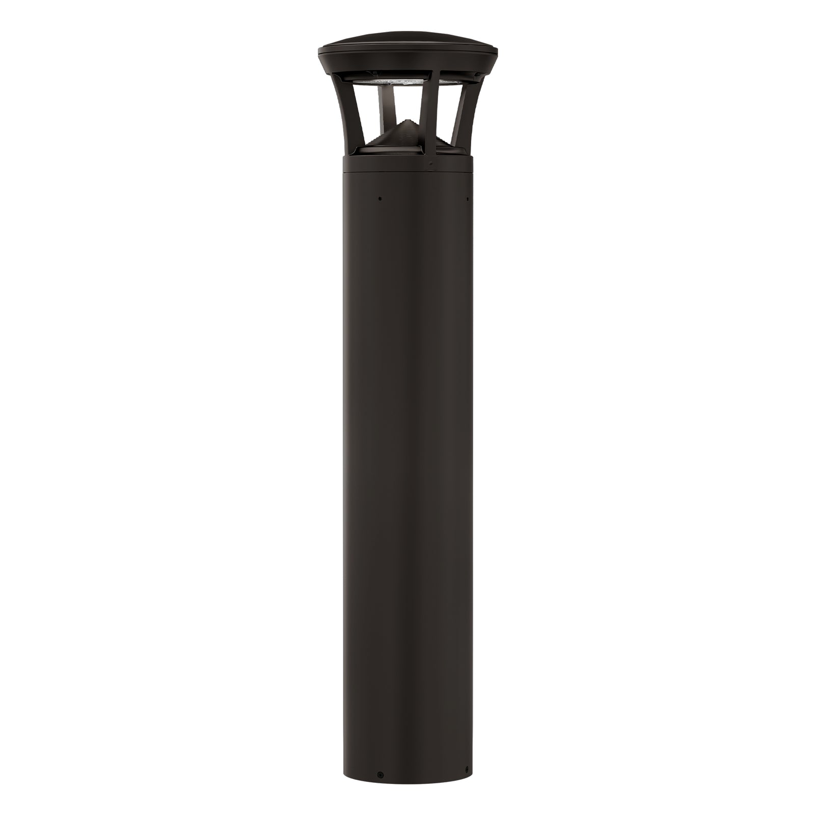 LED bollard light with crowned top for landscape and walkway illumination