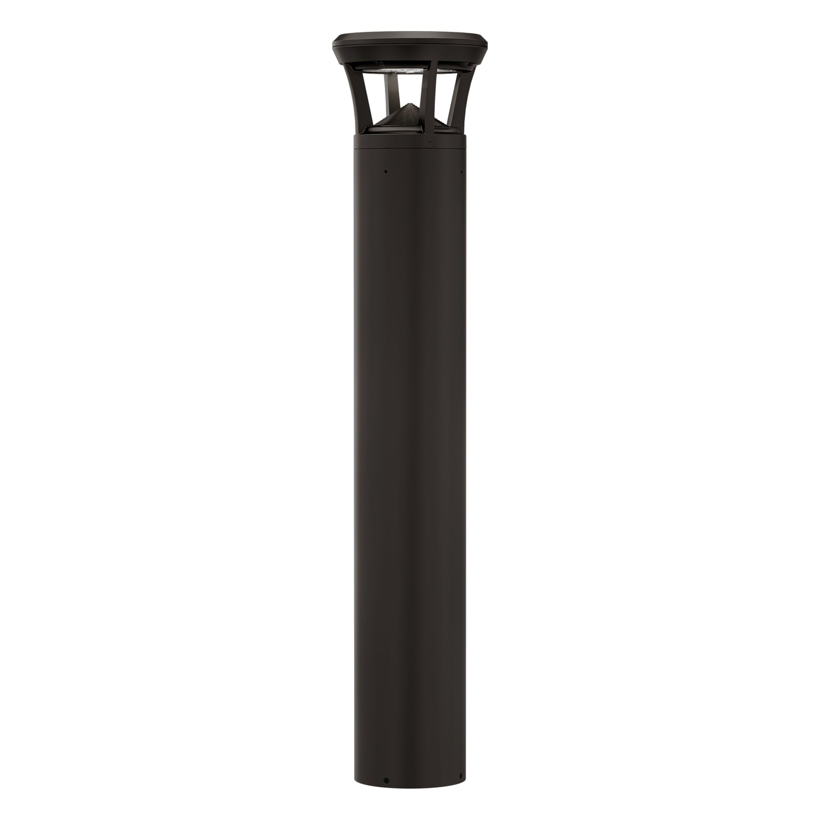 LED bollard light with flat top for pathways, parks, and landscape lighting