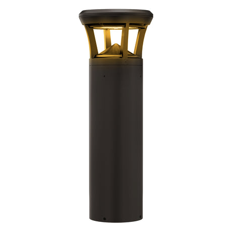 LED bollard light with flat top and amber light for outdoor pathway lighting