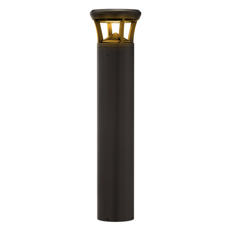 LED bollard light with flat top and amber light for outdoor pathway lighting