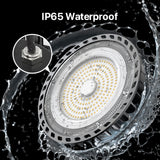 EC LED high bay light is IP65 rated waterproof.