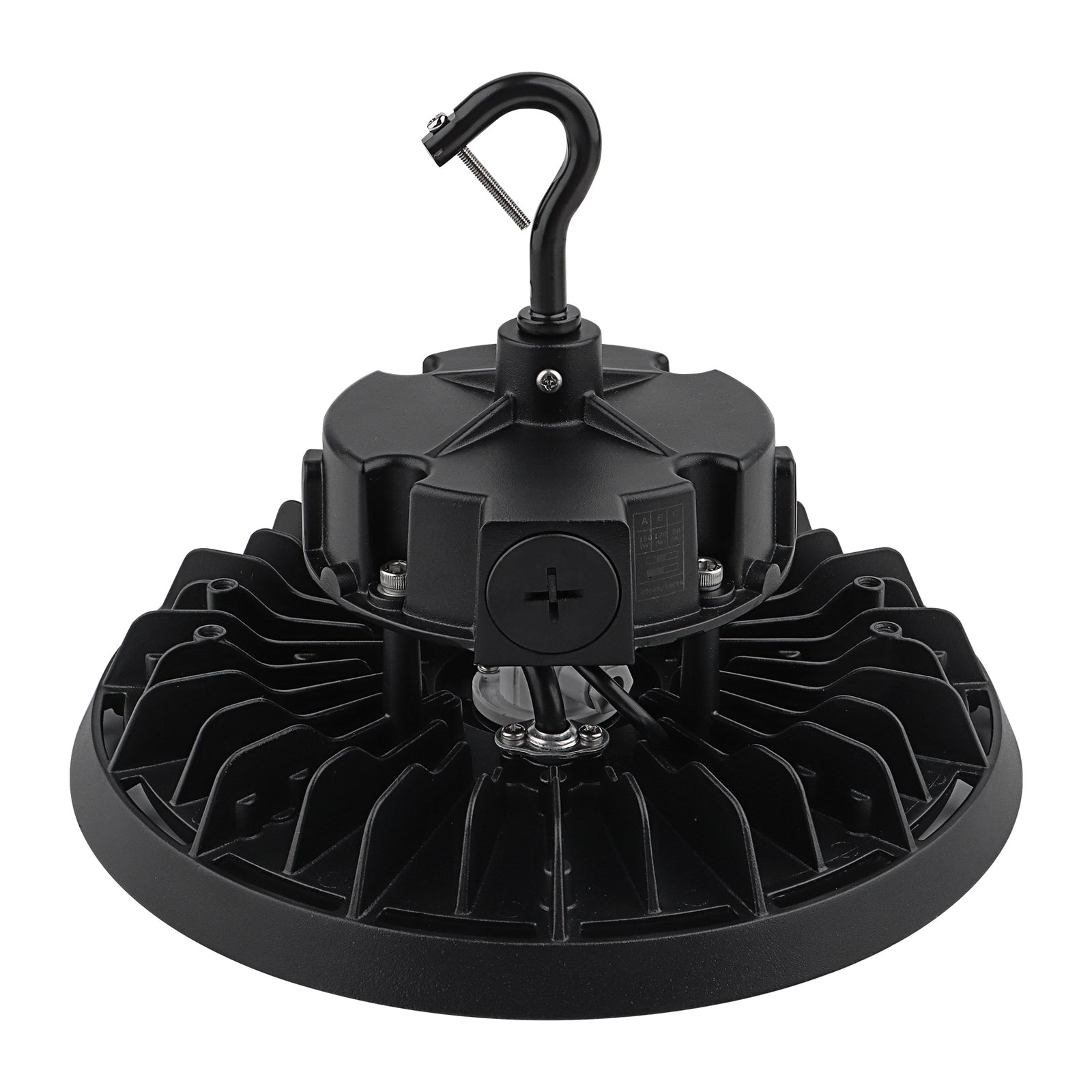 HBG-B-150W-200W black LED UFO high bay light rear view