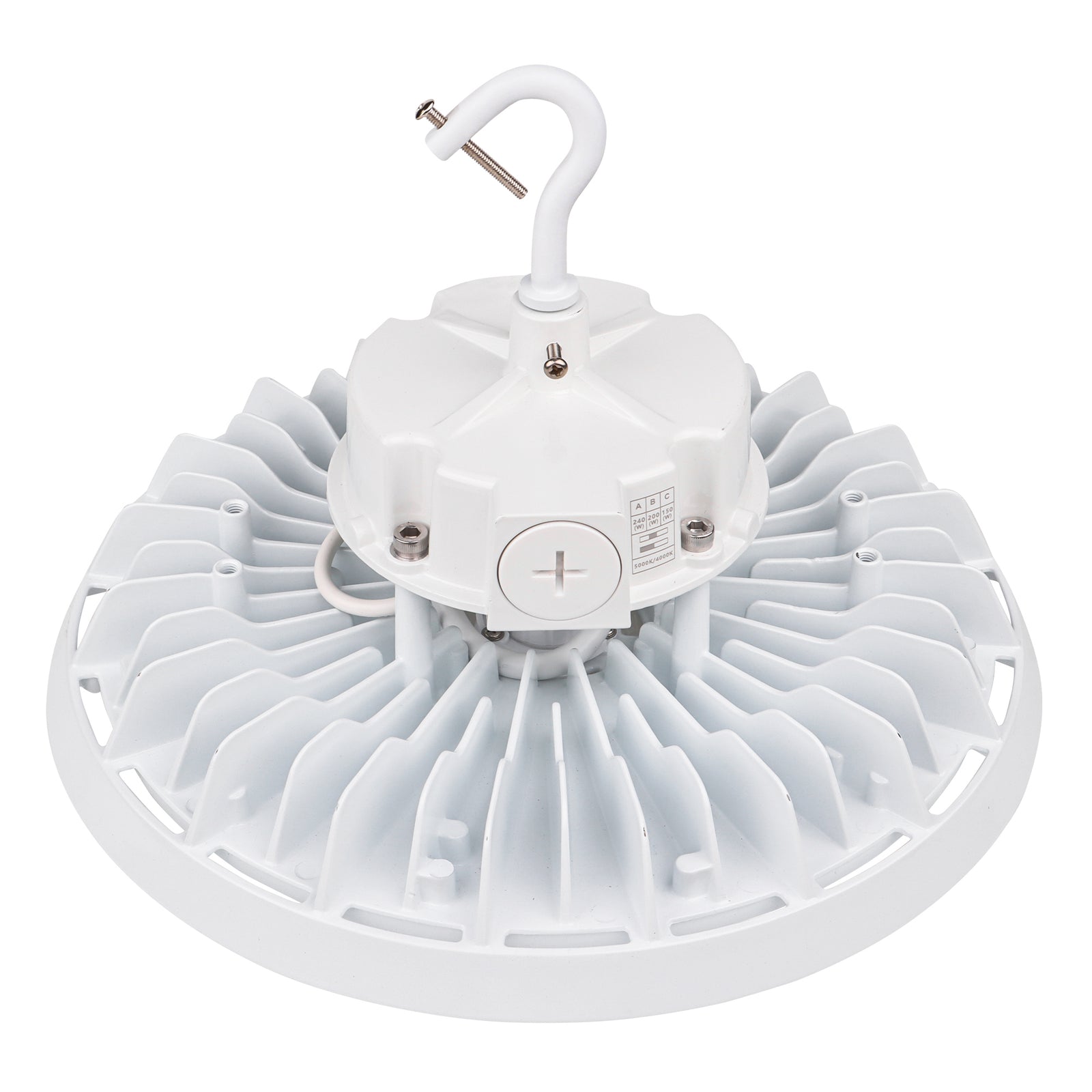 HBG-W-240W white LED UFO high bay light rear view