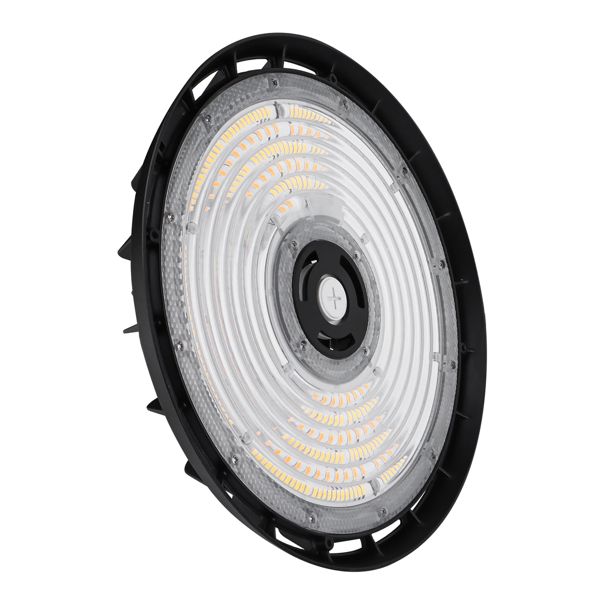 HBG-B-240W black LED UFO high bay light angled view