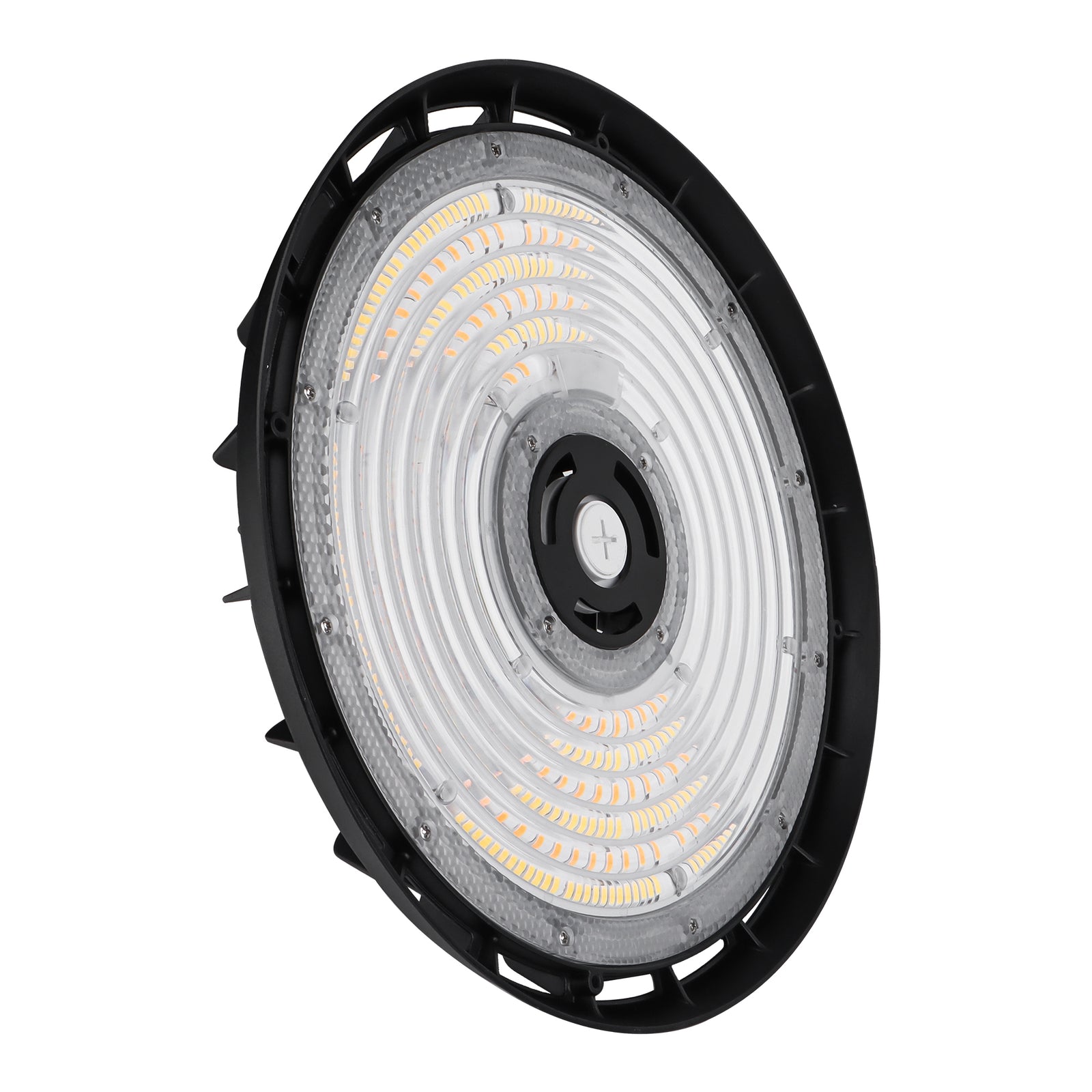 HBG-B-240W black LED UFO high bay light angled view