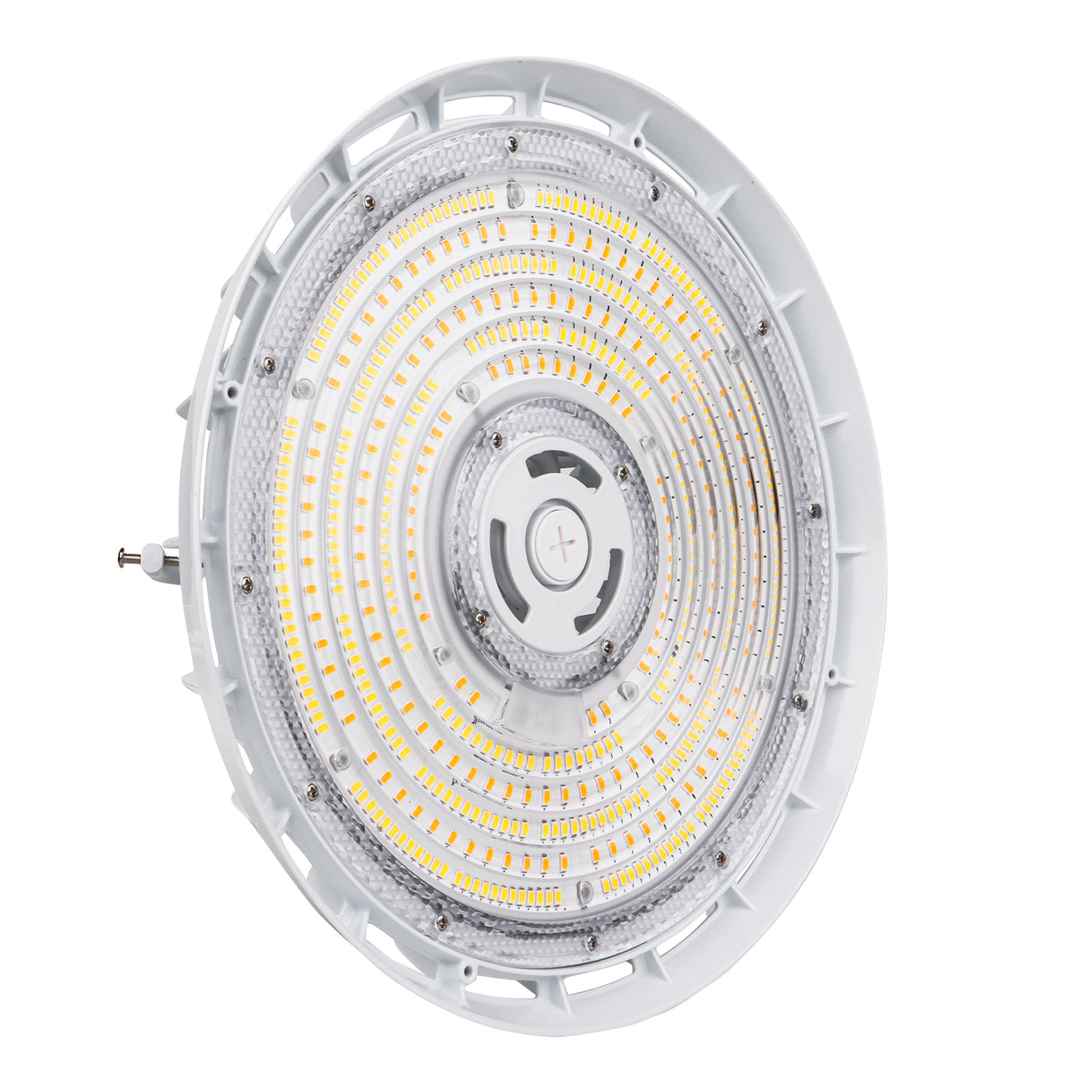 HBG-W-240W white LED UFO high bay light angled view