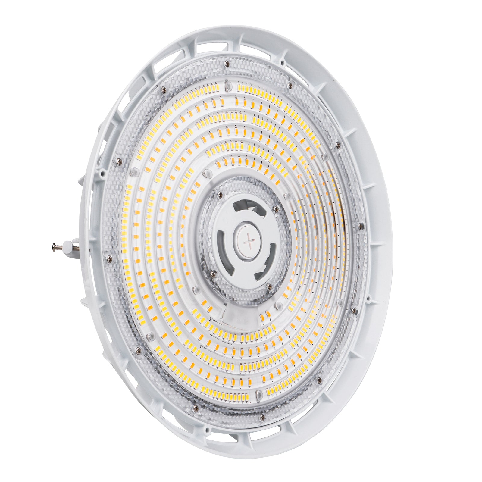 HBG-W-240W white LED UFO high bay light angled view