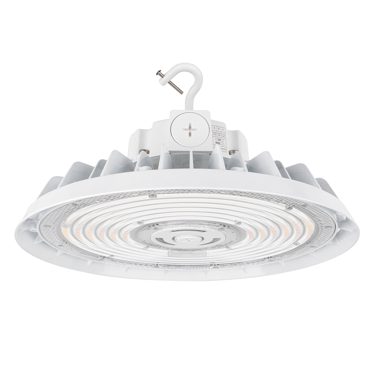 HBG-W-240W white LED UFO high bay light for warehouses, workshops, and industrial lighting