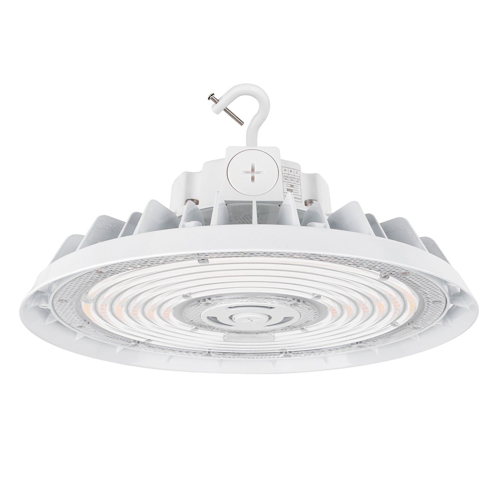 HBG-W-240W white LED UFO high bay light for warehouses, workshops, and industrial lighting
