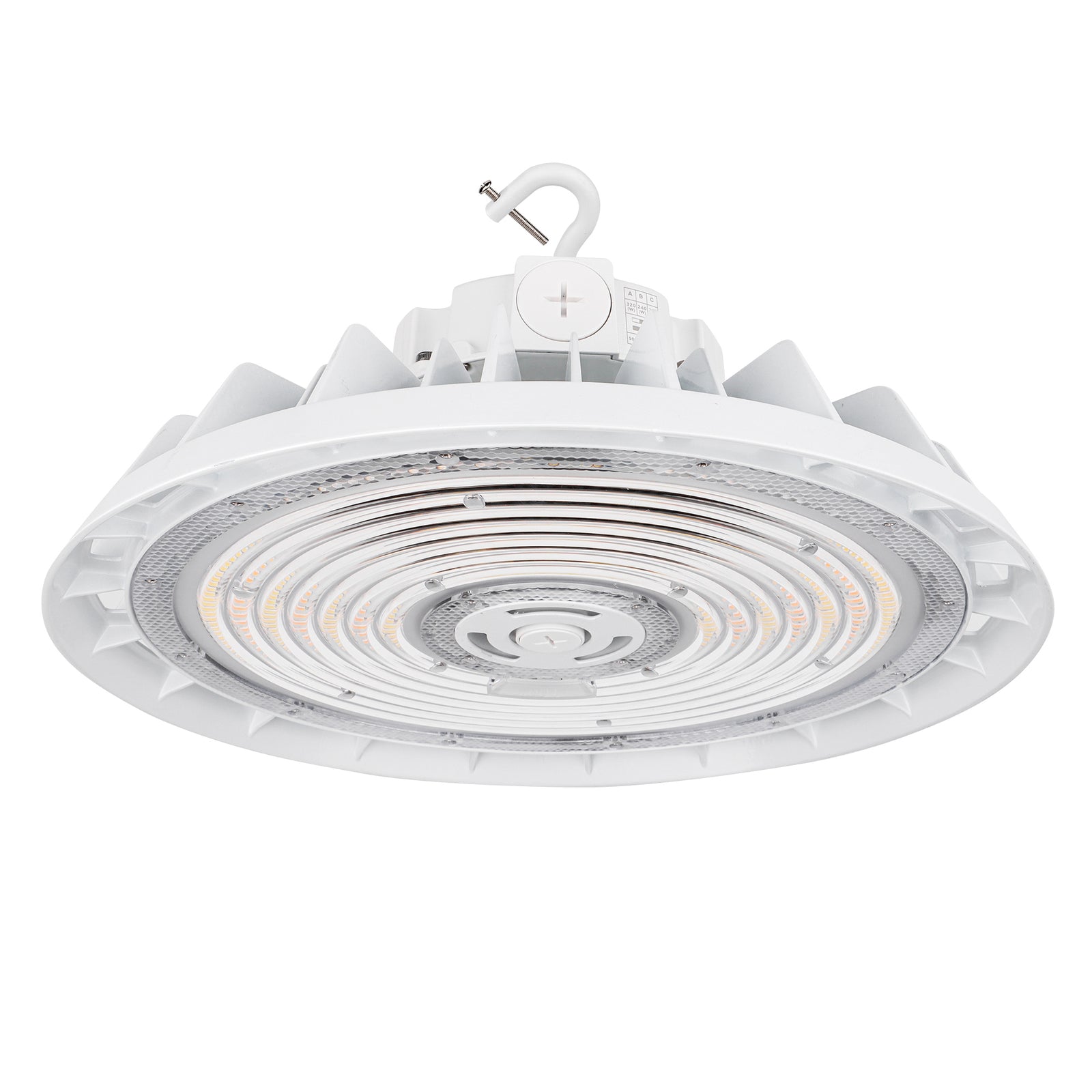HBG-W-320W white LED UFO high bay light for warehouses, workshops, and industrial lighting
