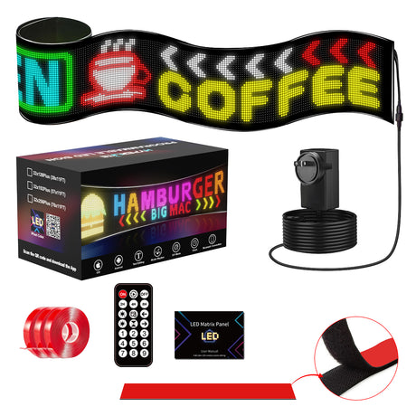 Hyperlite Programmable LED Sign, Fully Customizable Scrolling Text LED Display for Business & Party Decor