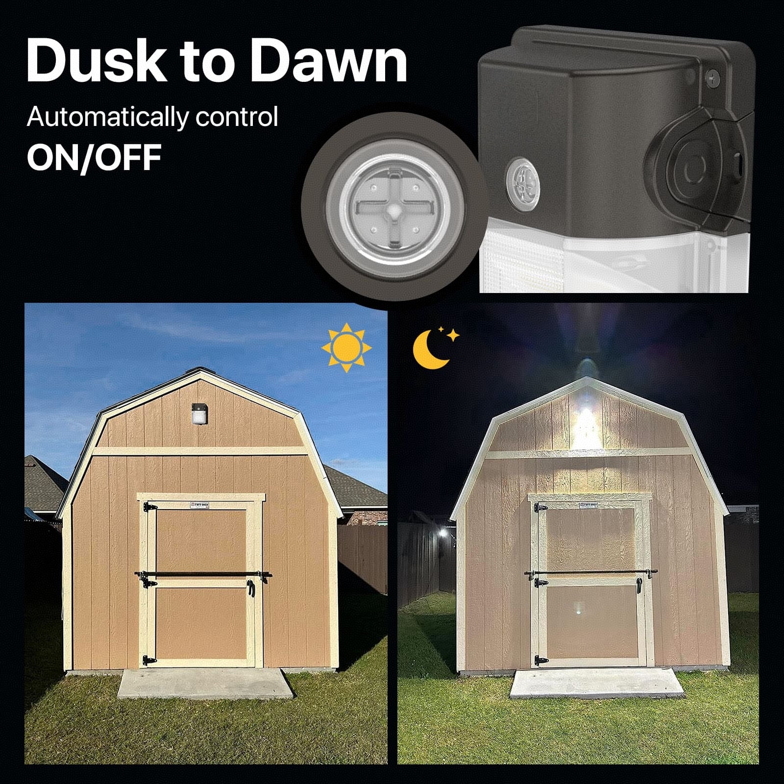 LED mini wall pack light dusk to dawn feature