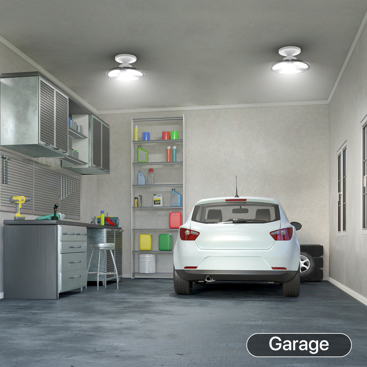 LED direct bulb replacement applied in garage