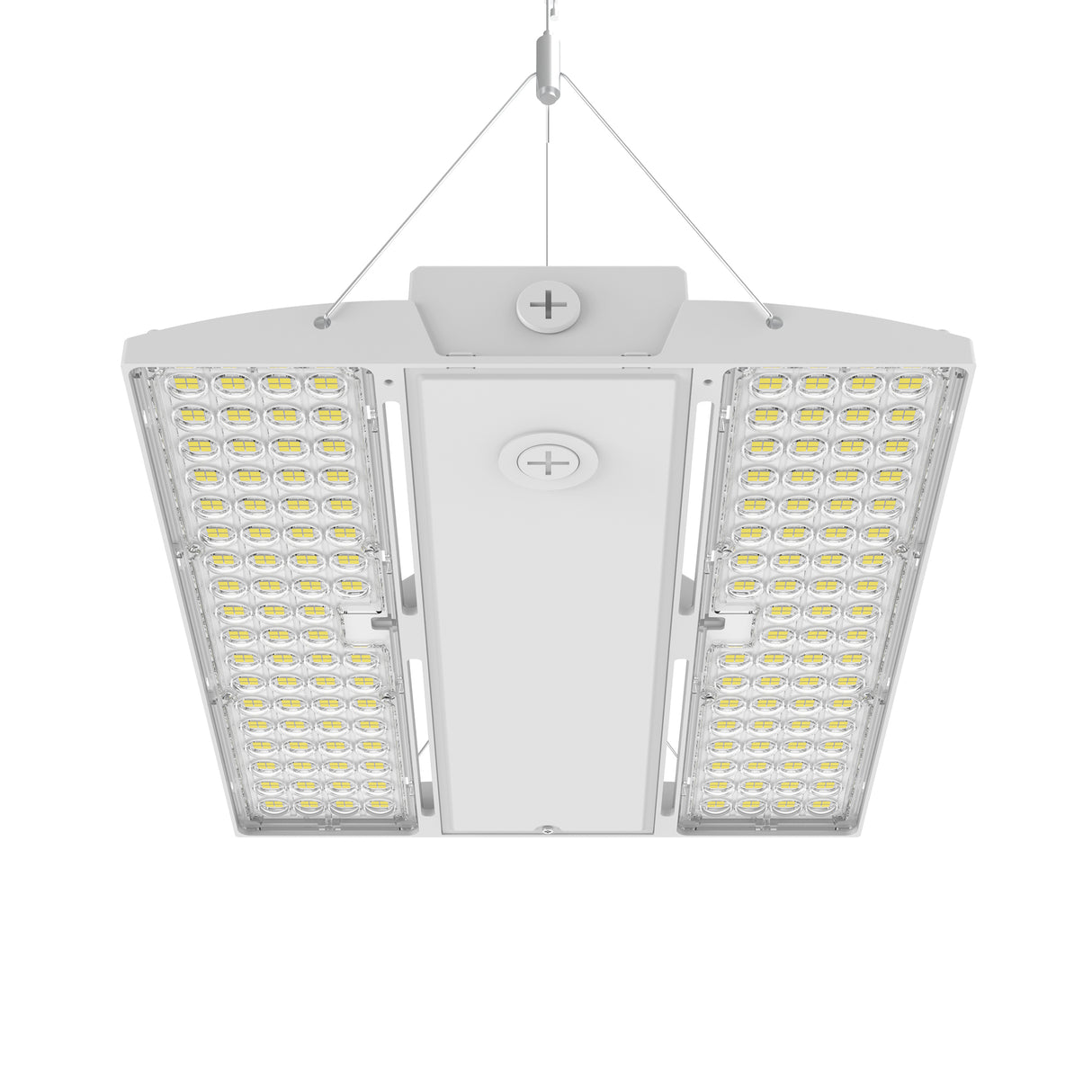 LHBE-210W white LED linear high bay fixture installed in warehouse and industrial environments