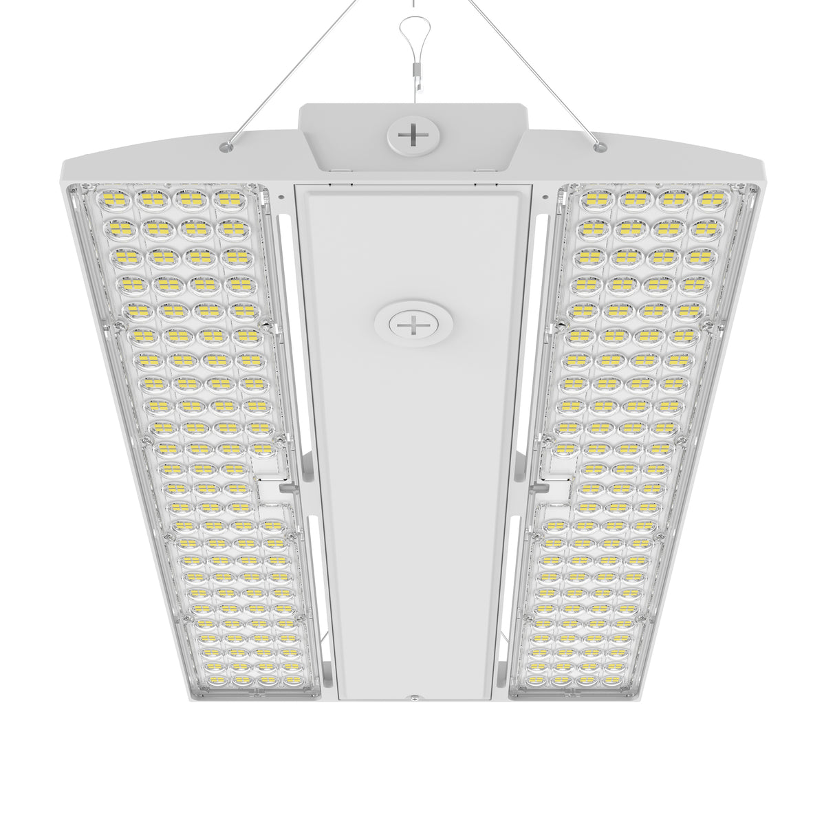 LHBE-310W white LED linear high bay fixture installed in warehouse and industrial environments