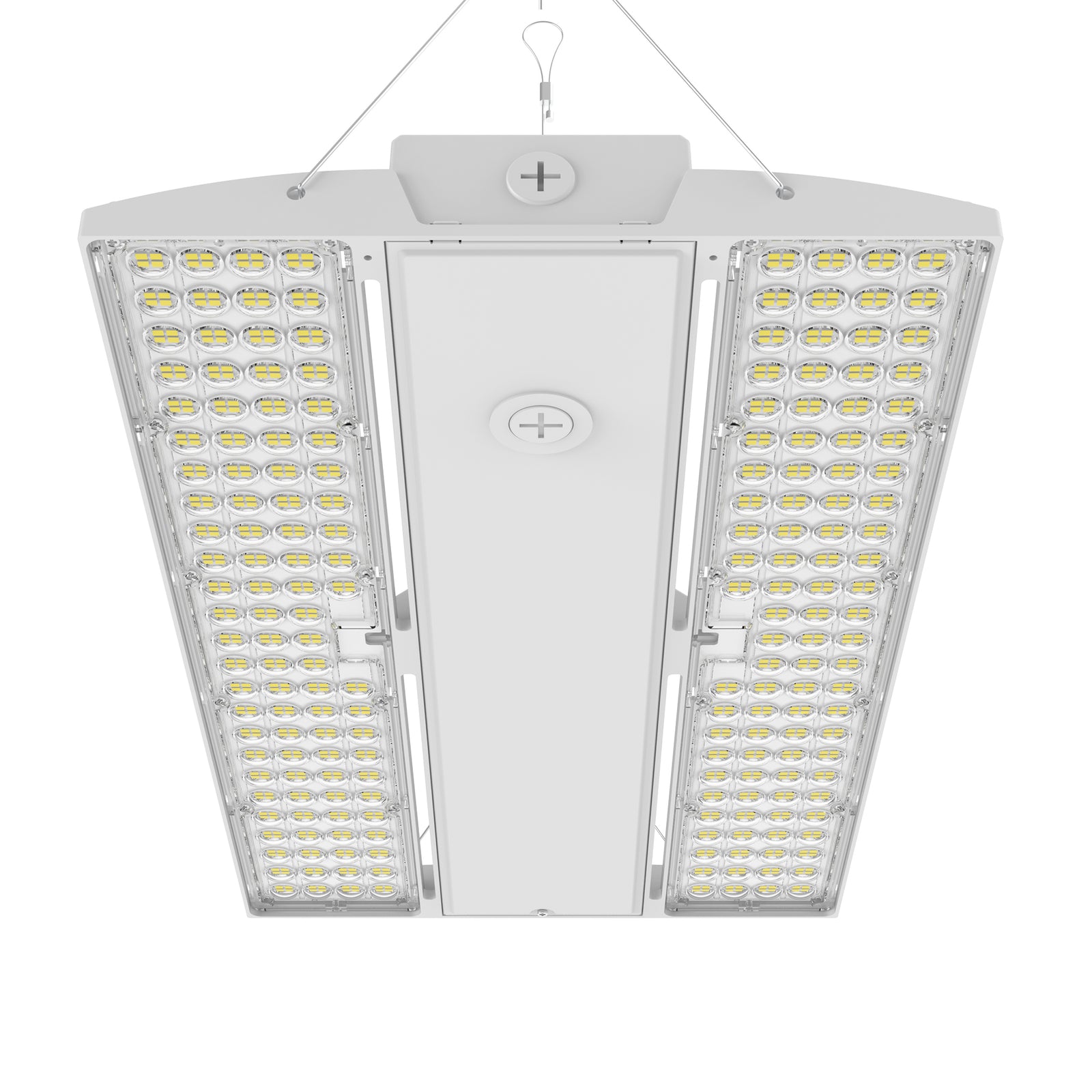 LHBE-310W white LED linear high bay fixture installed in warehouse and industrial environments