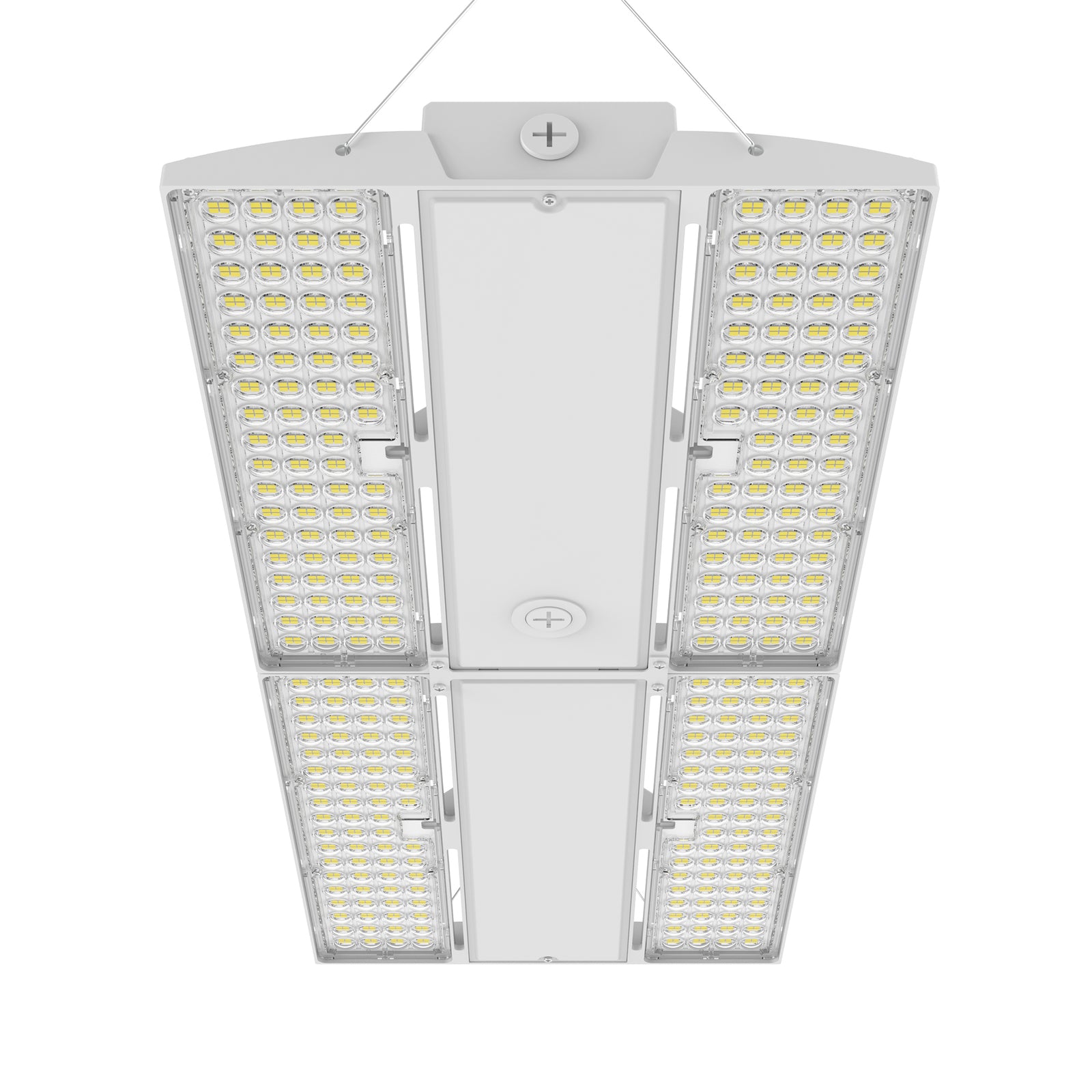 LHBE-420W white LED linear high bay fixture installed in warehouse and industrial environments