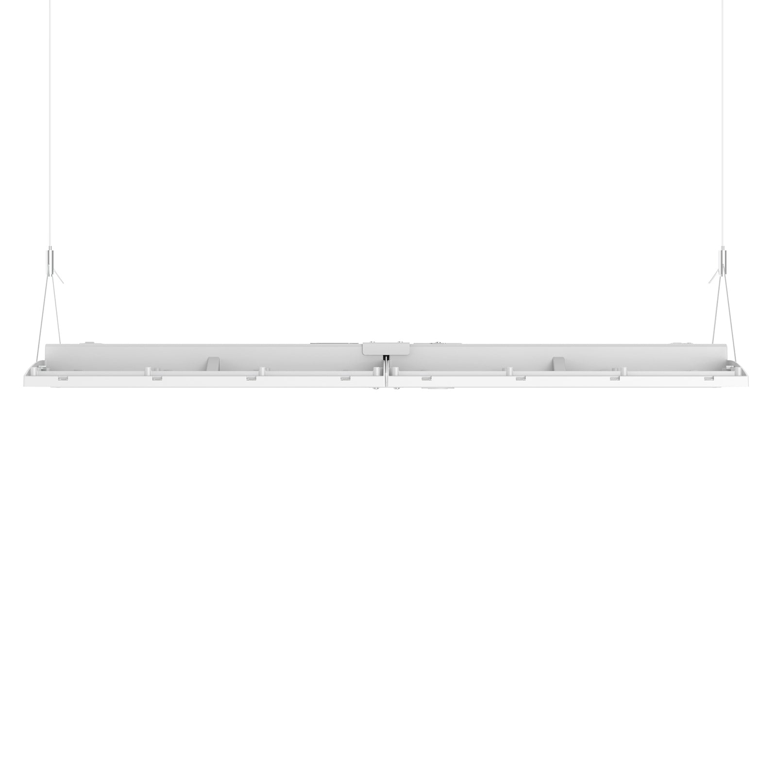 LHBE-420W white LED linear high bay light featuring adjustable lighting options