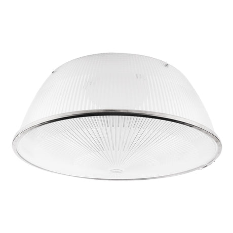 Large polycarbonate refractor with drop lens for LED high bay light