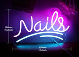 Custom LED neon sign for nails, adding sparkle to rooms. size 12.6inch by 7.3inch