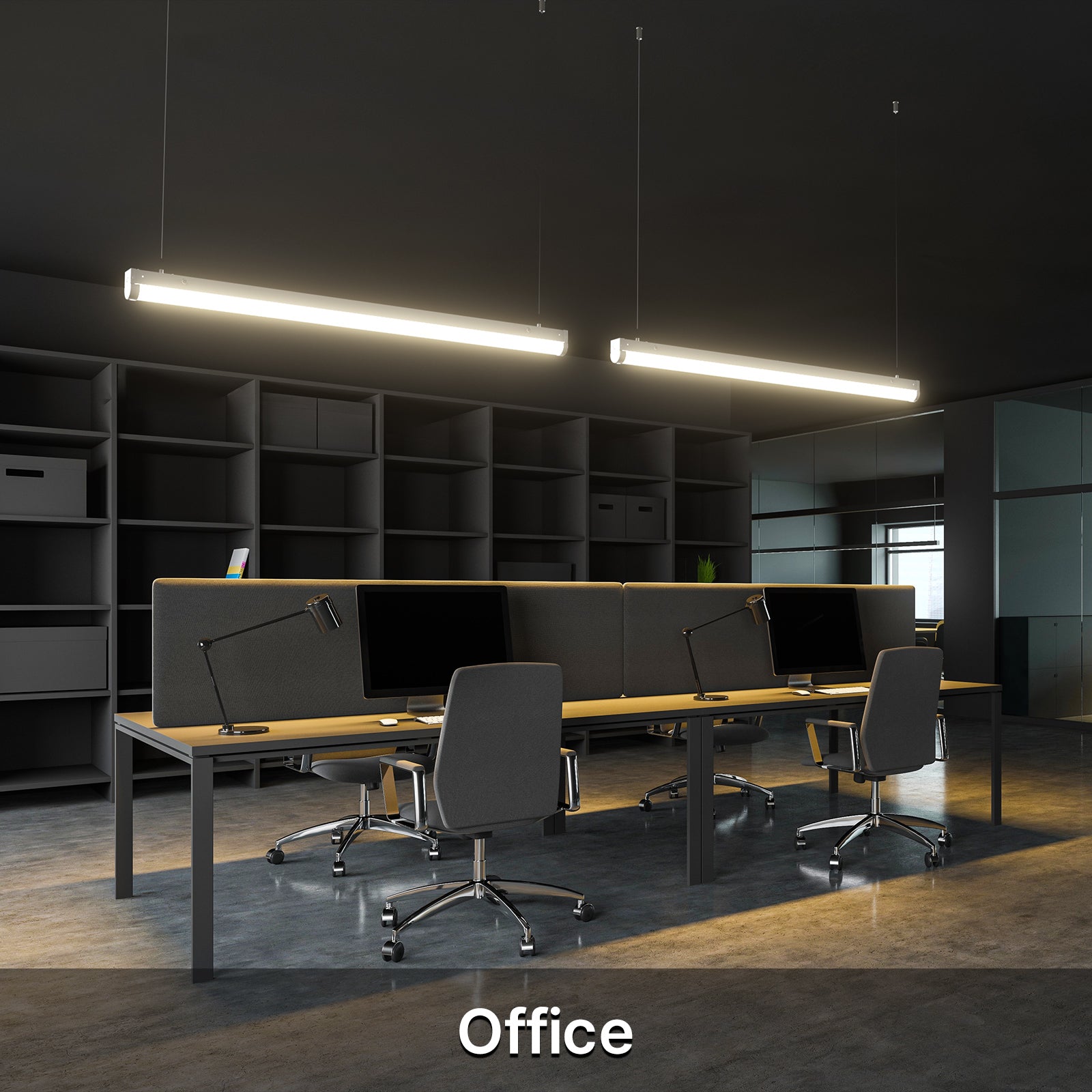 Modern office interior with Hyperlite LED lighting, office