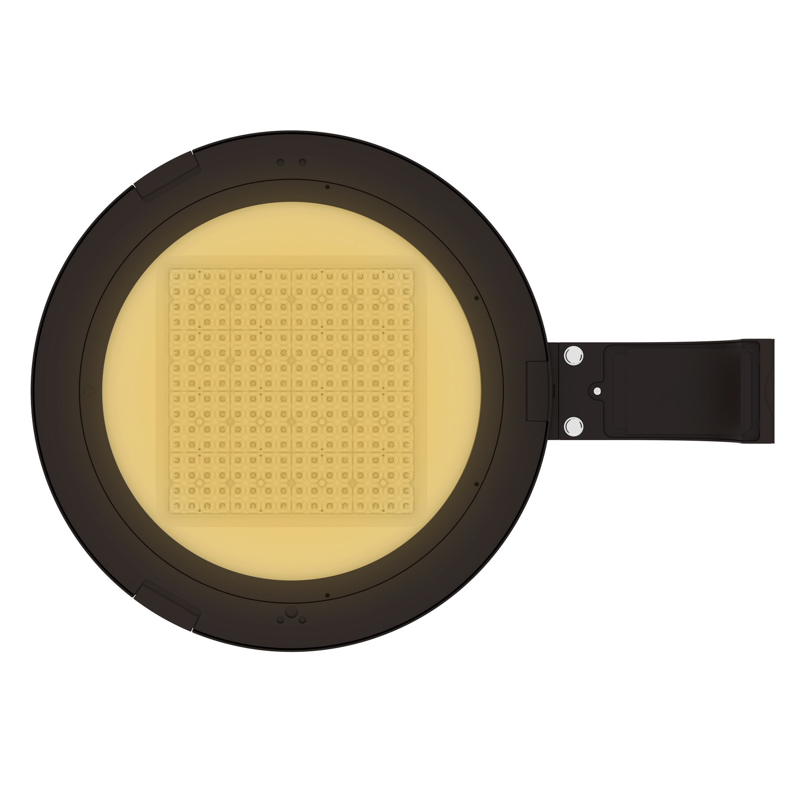 LED post top light pole mount top view