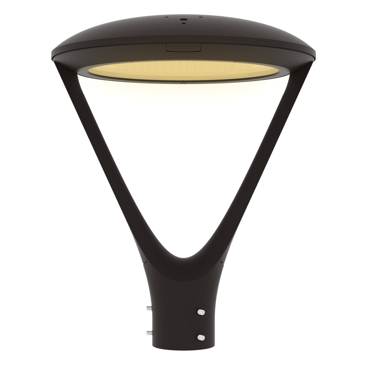 LED post top light post mount front view