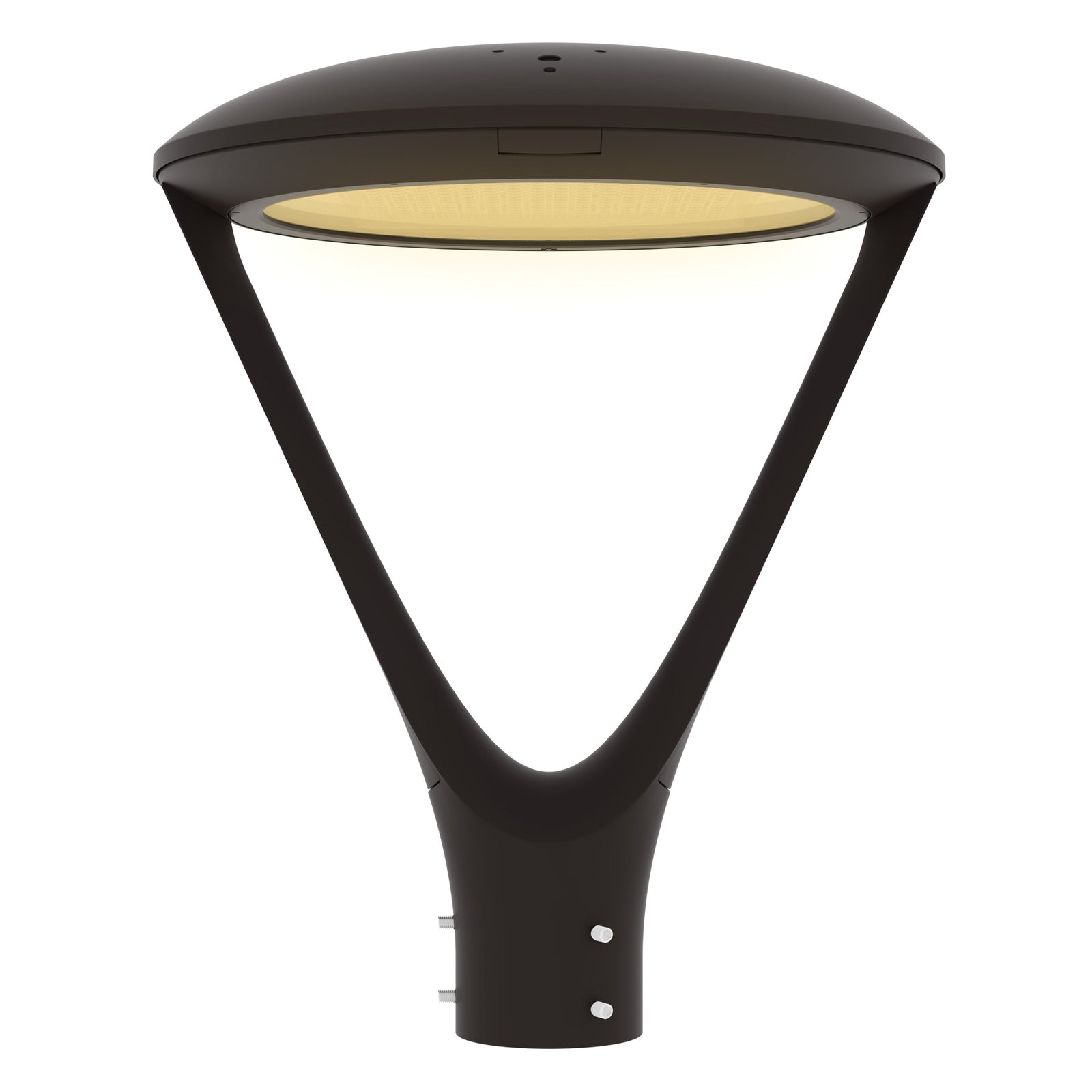 LED post top light post mount front view