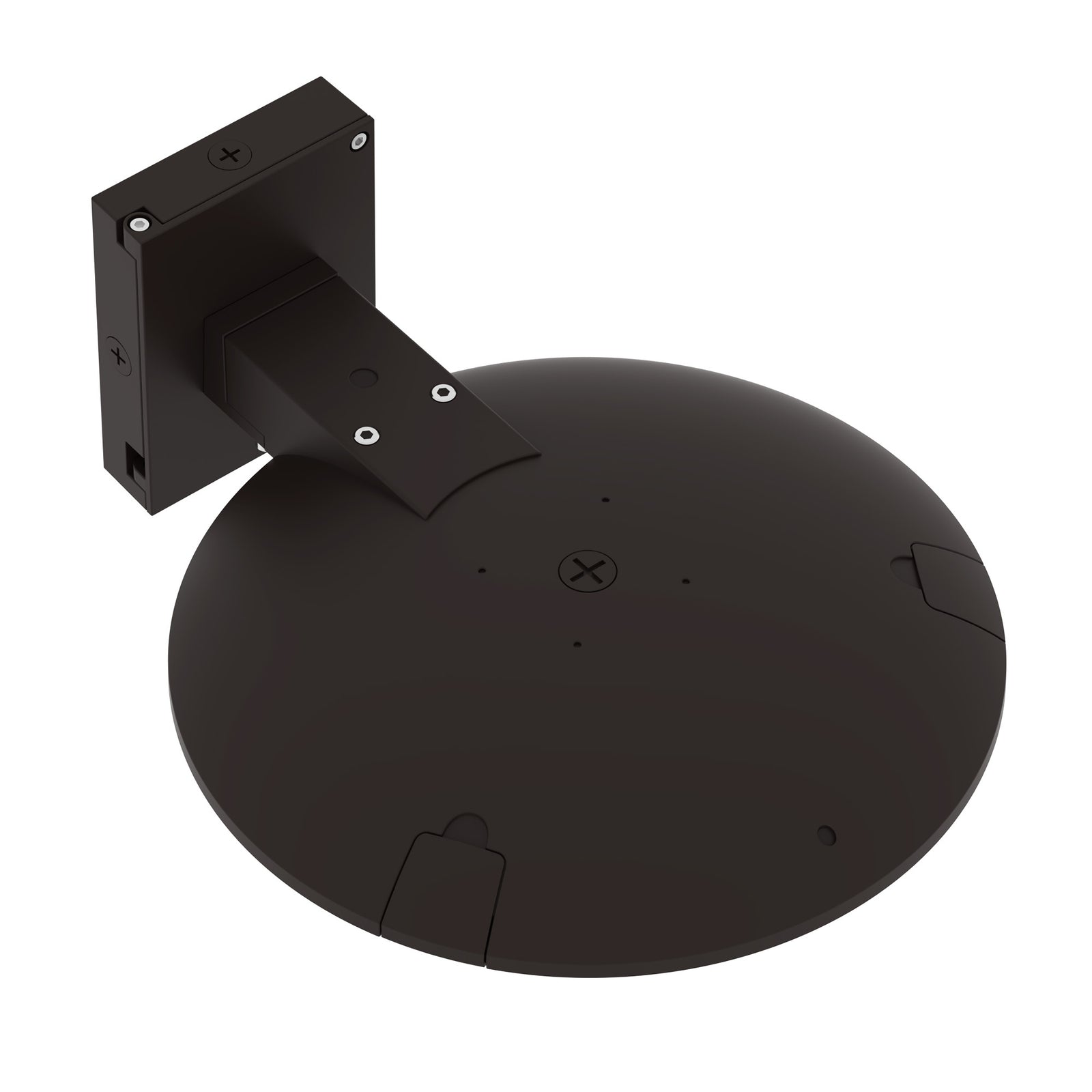 LED post top light wall mounting bracket detail