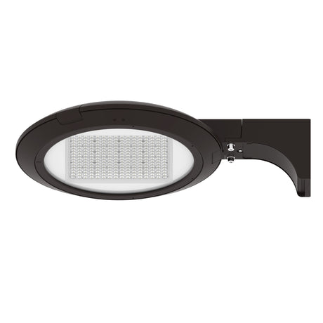 LED post top light pole mount front view