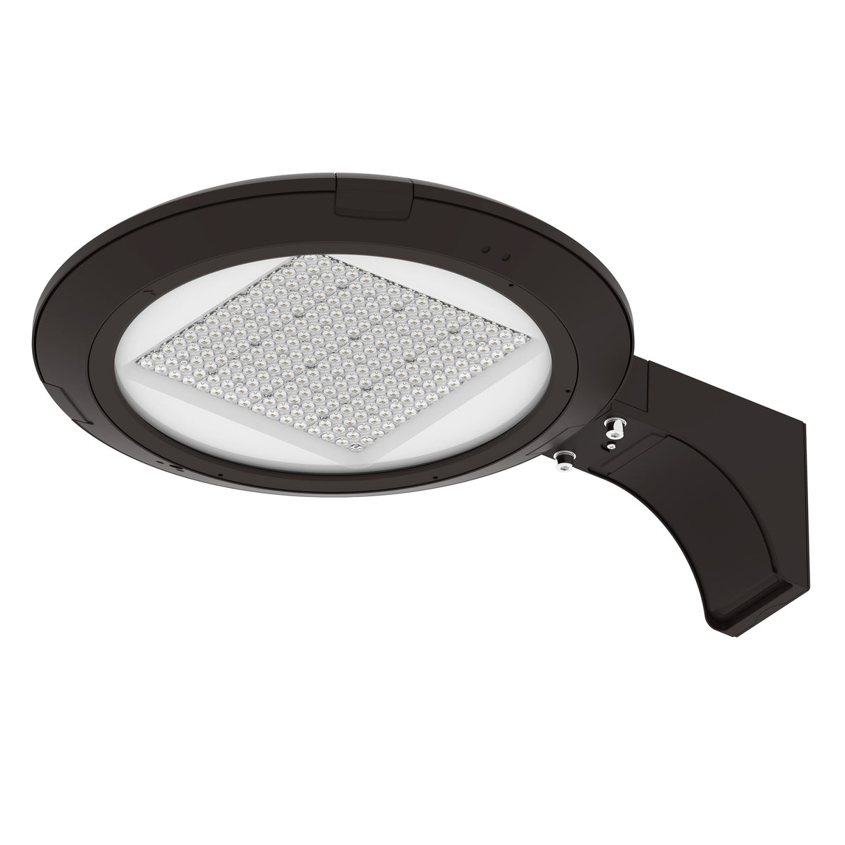 LED post top light pole mount installation