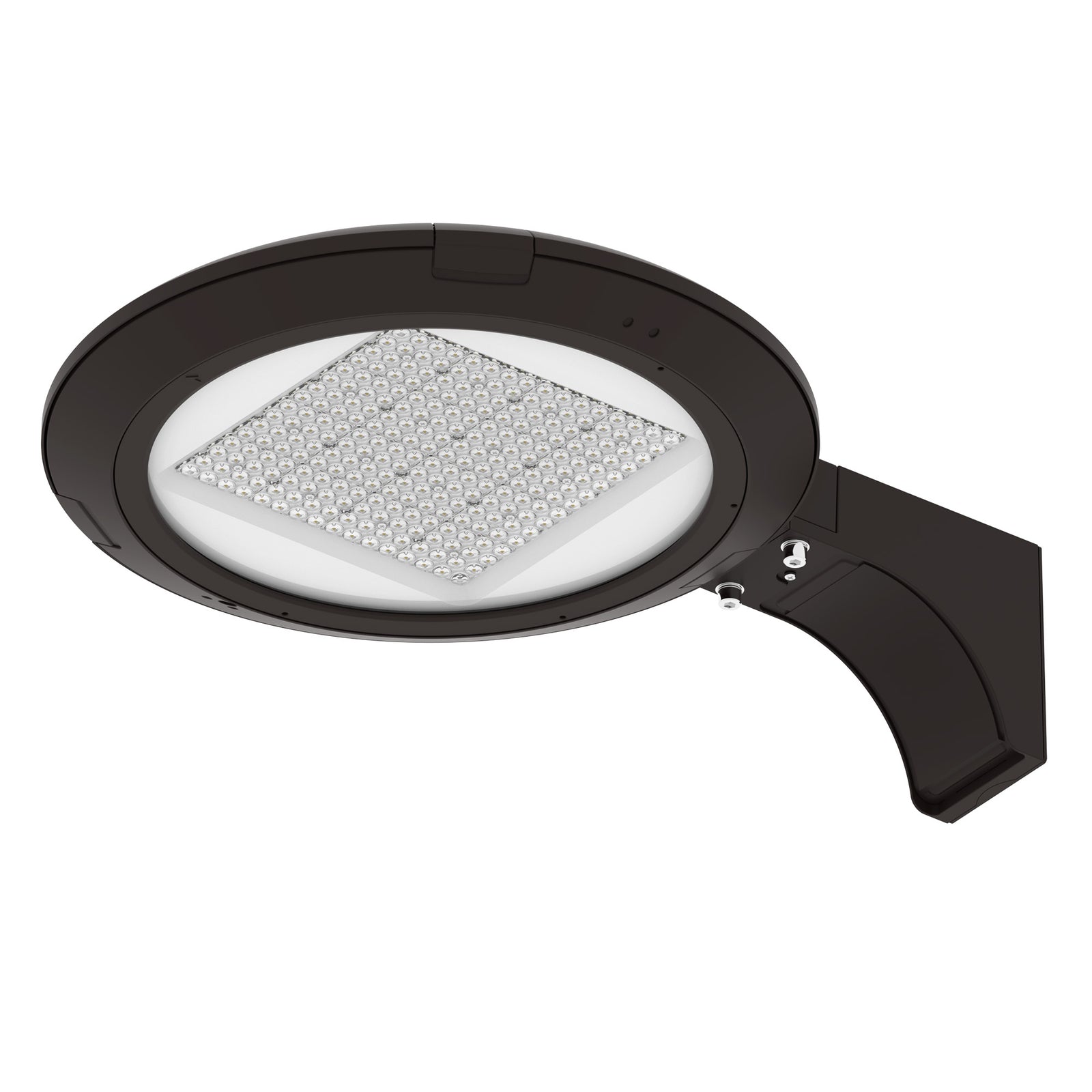 LED post top light pole mount installation