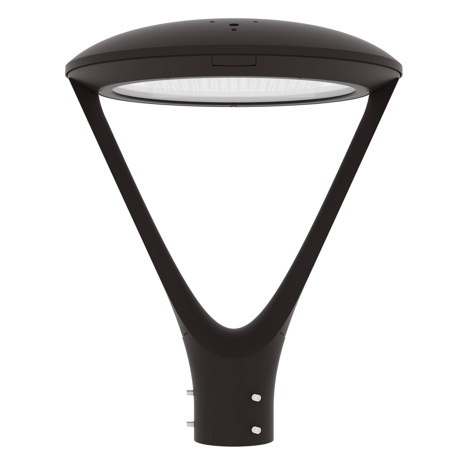 LED post top light post mount front view