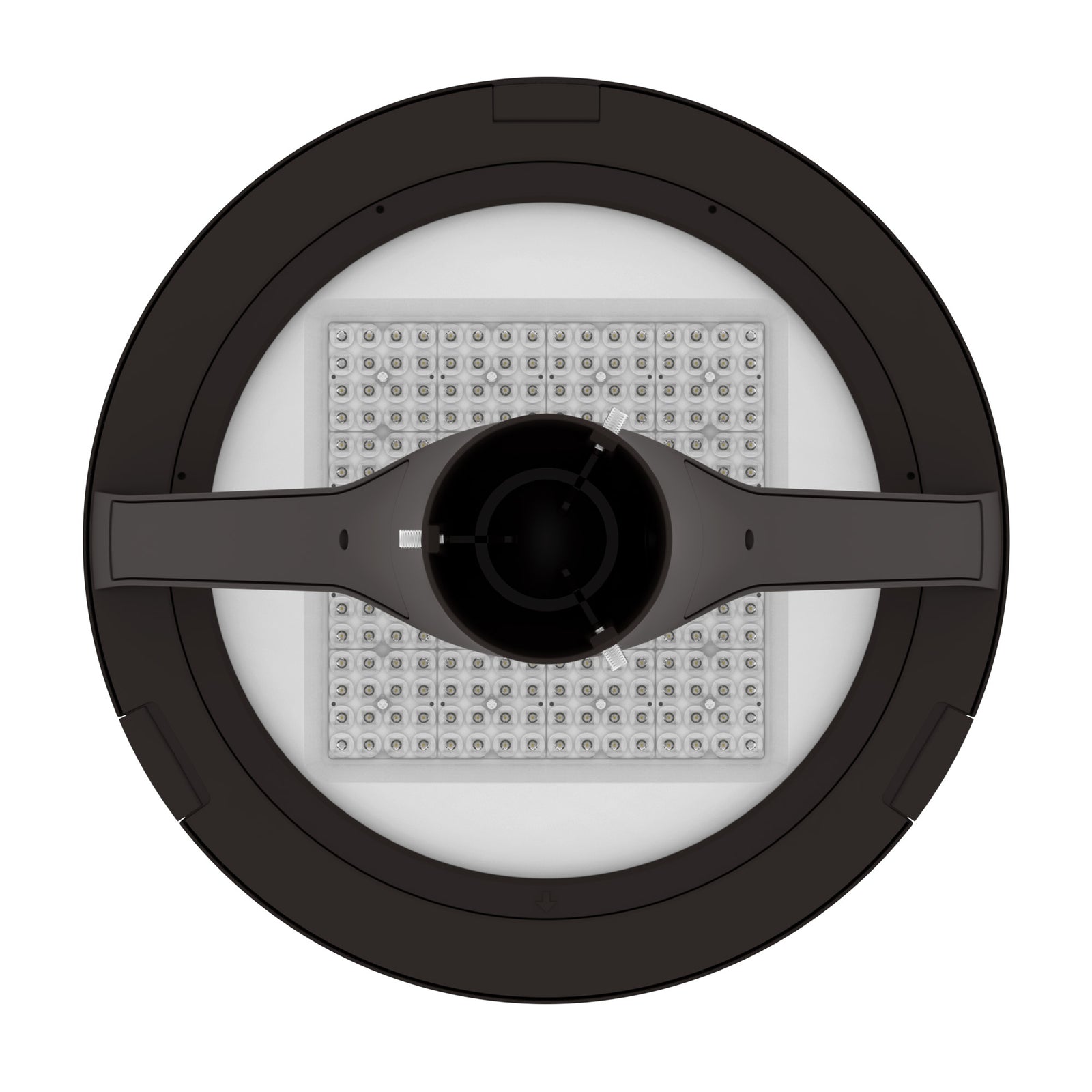 LED post top light post mount bottom view