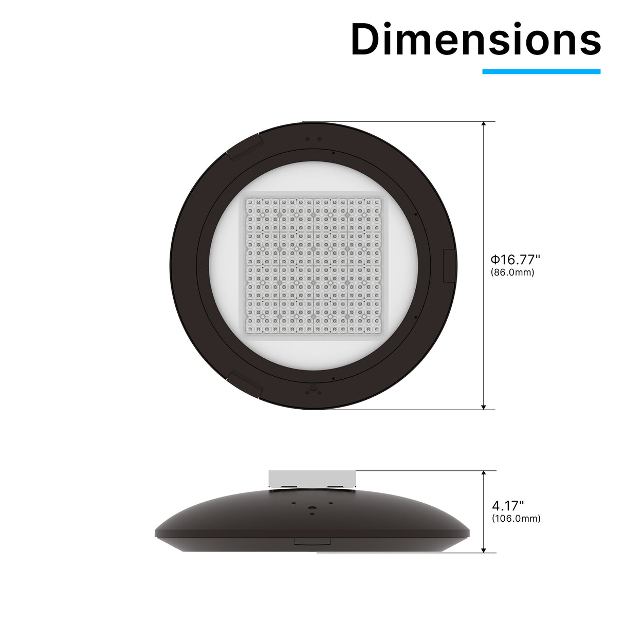 LED post top light surface mount dimensions