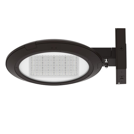 LED post top light wall mount front view