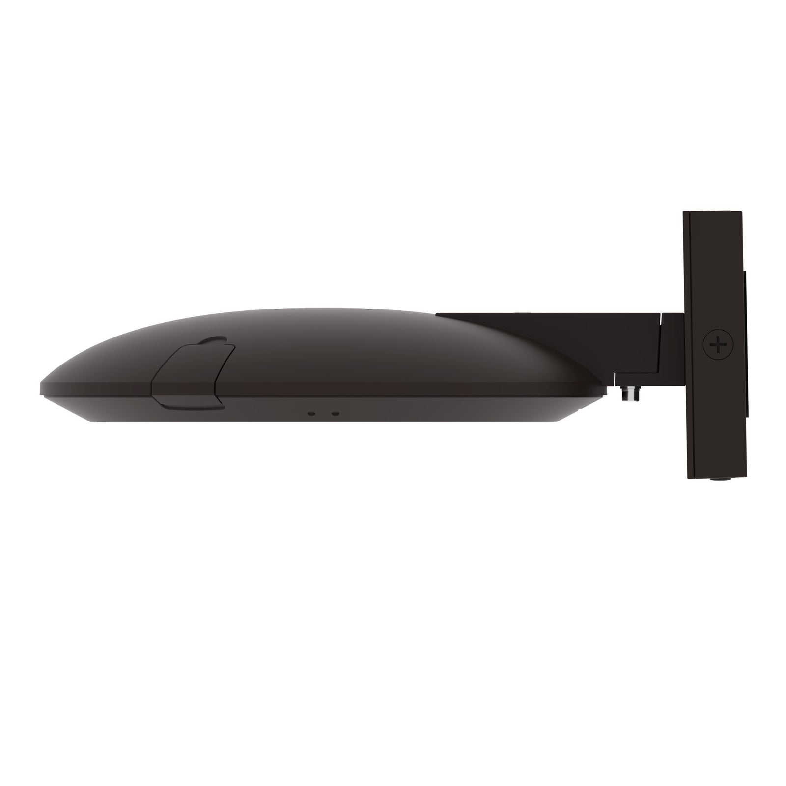 LED post top light wall mount side view