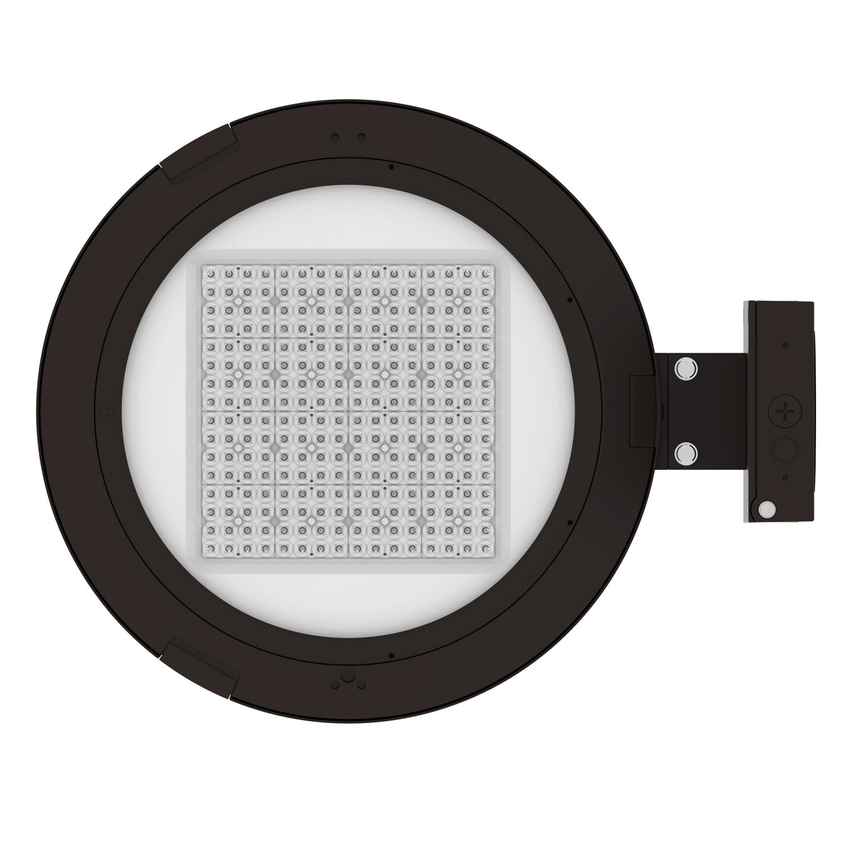 LED post top light wall mount top view