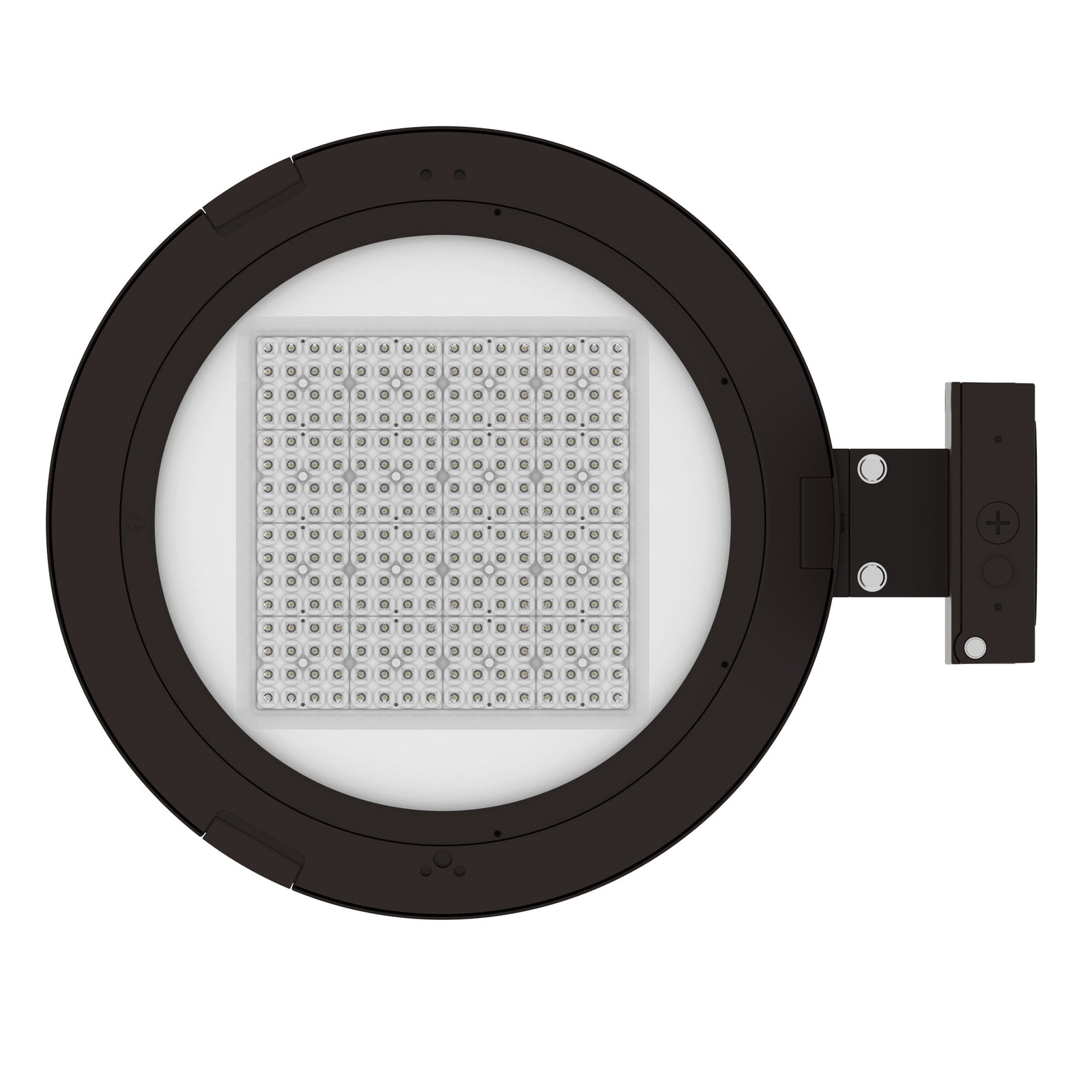 LED post top light wall mount top view