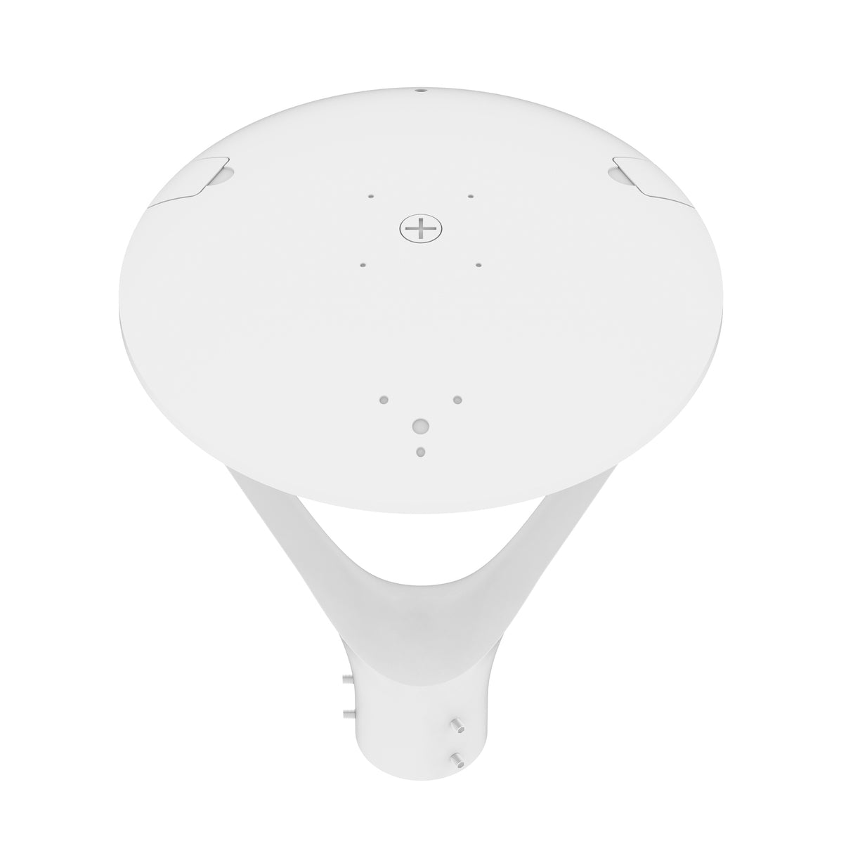 White LED post top light post mount rear view