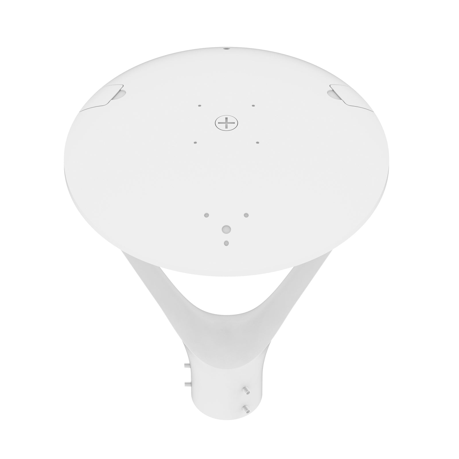 White LED post top light post mount rear view
