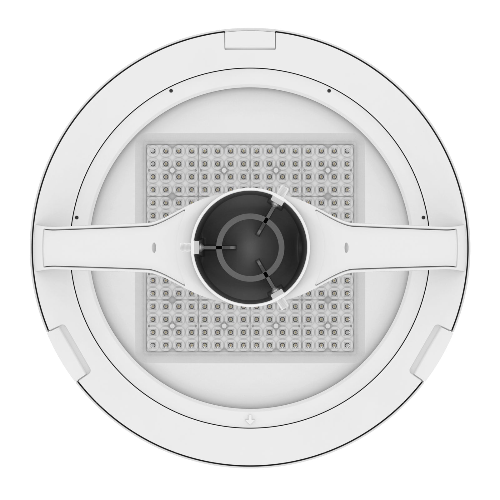 White LED post top light post mount bottom detail