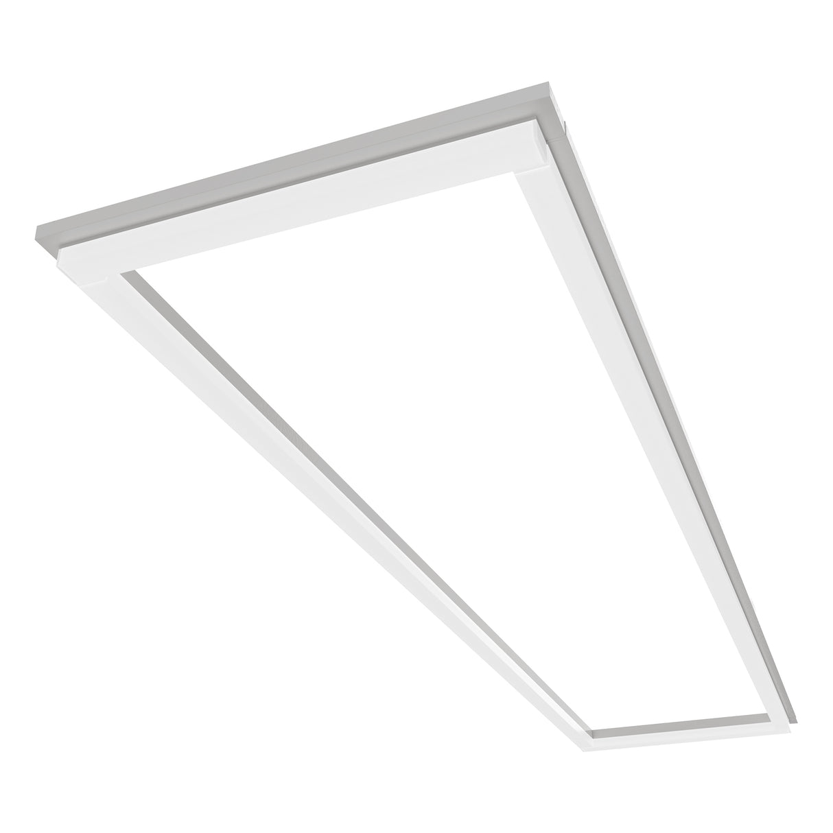 SFL02 1x4ft surround frame LED light main view, modern rectangular ceiling frame fixture in white finish