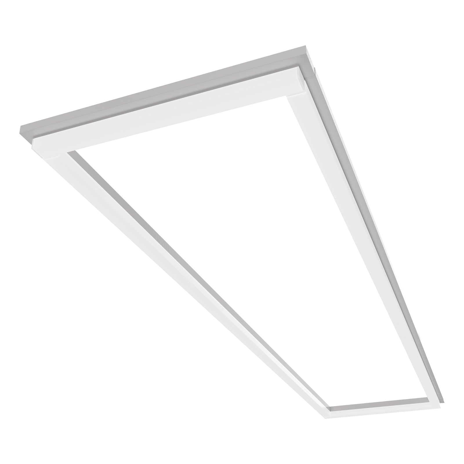 SFL02 1x4ft surround frame LED light main view, modern rectangular ceiling frame fixture in white finish