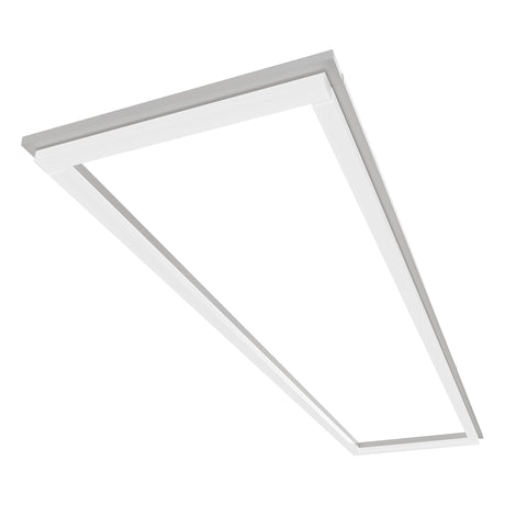 SFL02 1x4ft surround frame LED light main view, modern rectangular ceiling frame fixture in white finish