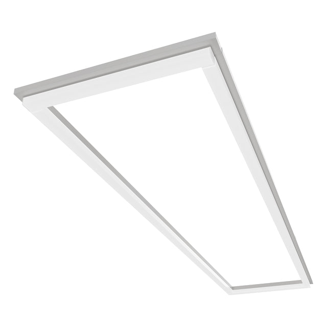 SFL02 1x4ft surround frame LED light main view, modern rectangular ceiling frame fixture in white finish