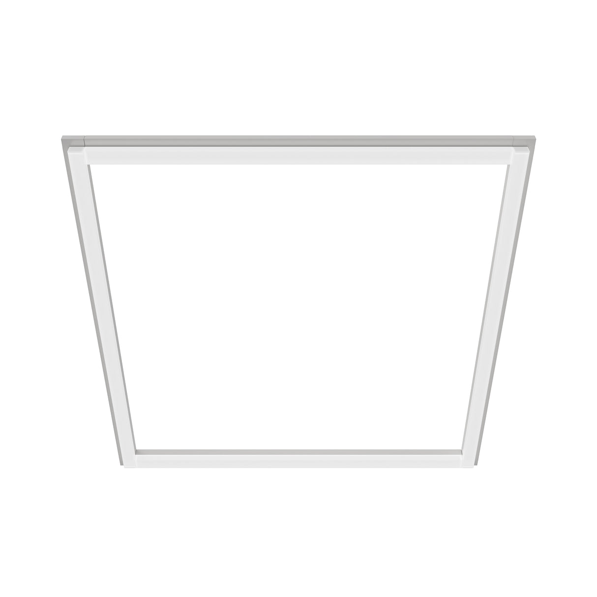 SFL02 2x2ft surround frame LED light front perspective view with open square frame construction