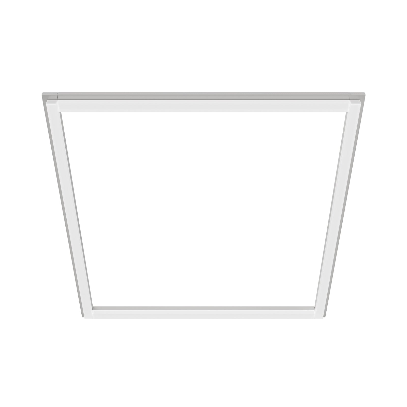 SFL02 2x2ft surround frame LED light front perspective view with open square frame construction